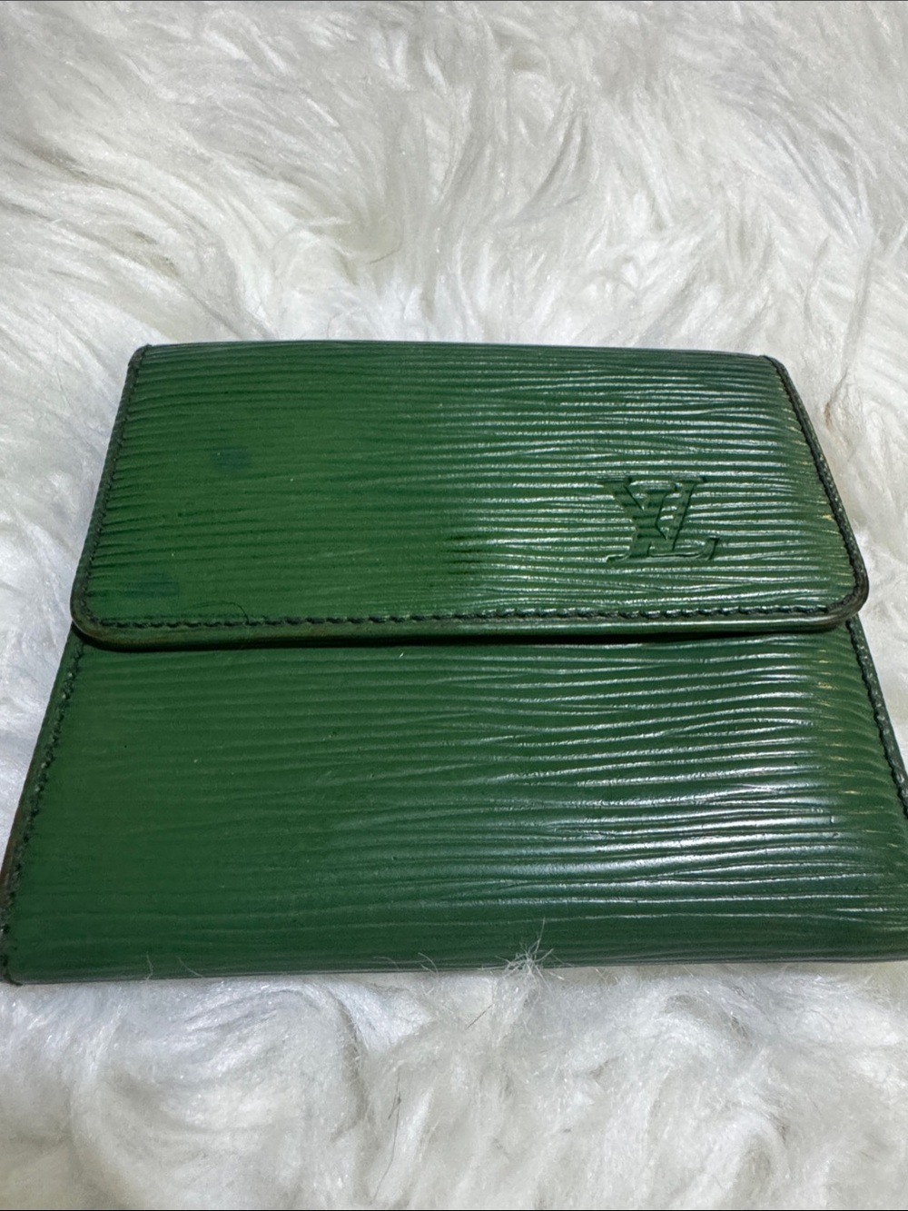 Vintage Louis Vuitton Green Epi Leather Compact Wallet